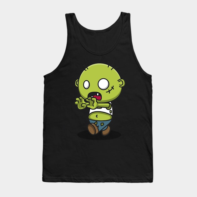 cute zombie Tank Top by fflat hds